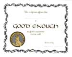 Good Enough Certificate B